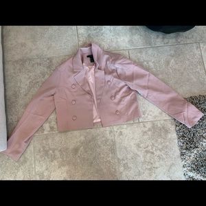 Pink forever 21 crop blazer